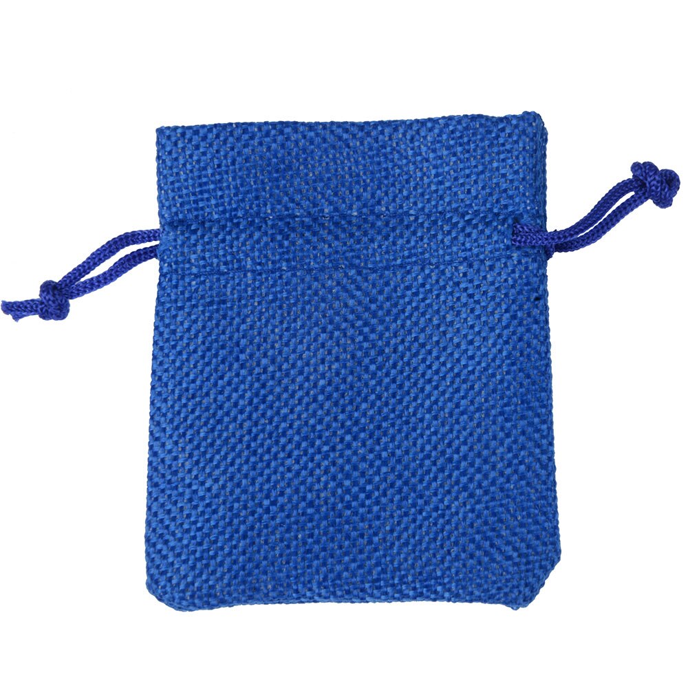 Sac en lin et lin 7x9 cm, 25 pièces, pochette à cordon emballage de bijoux, pochette de mariage: blue