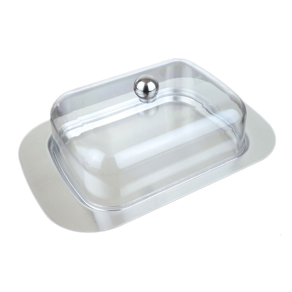 304 Stainless Steel Butter Dish Box Container Cheese Server Storage Keeper Tray with Lid Kitchen Dinnerware