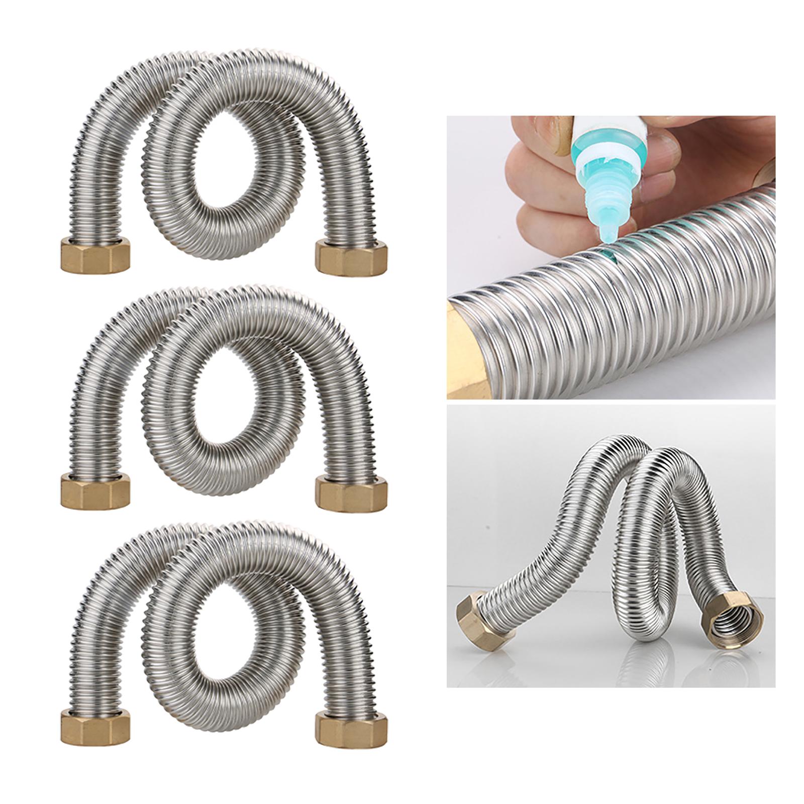 Heavy Duty Corrugated Pipe Heat-Resistant with 2 Washers Burst-Proof DN40 Steam Pipe for Floor Heating Pipes Boiler Water Supply