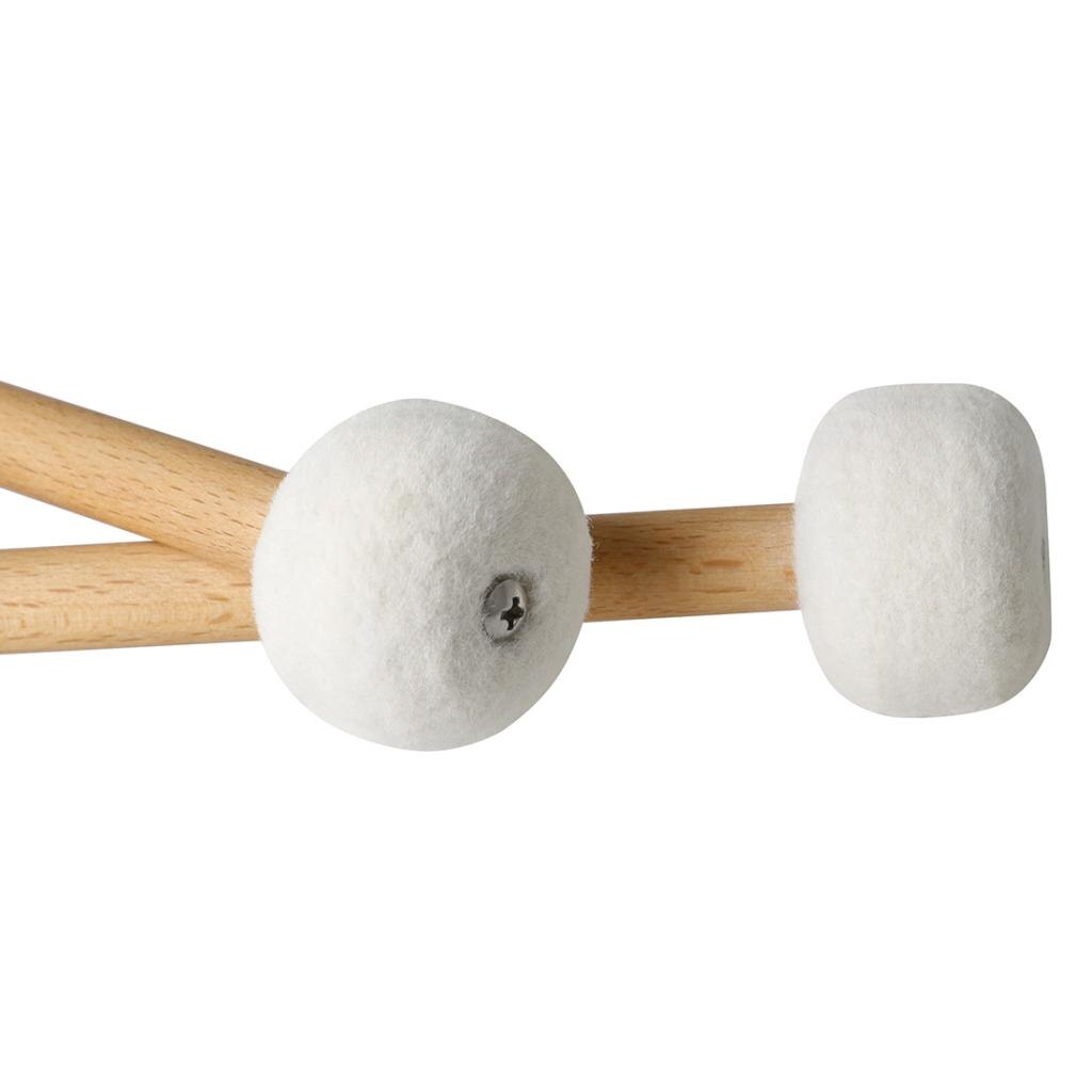 2x Timpani Mallets Sticks Felt Head Drum Sticks Mallets with Wood Handle