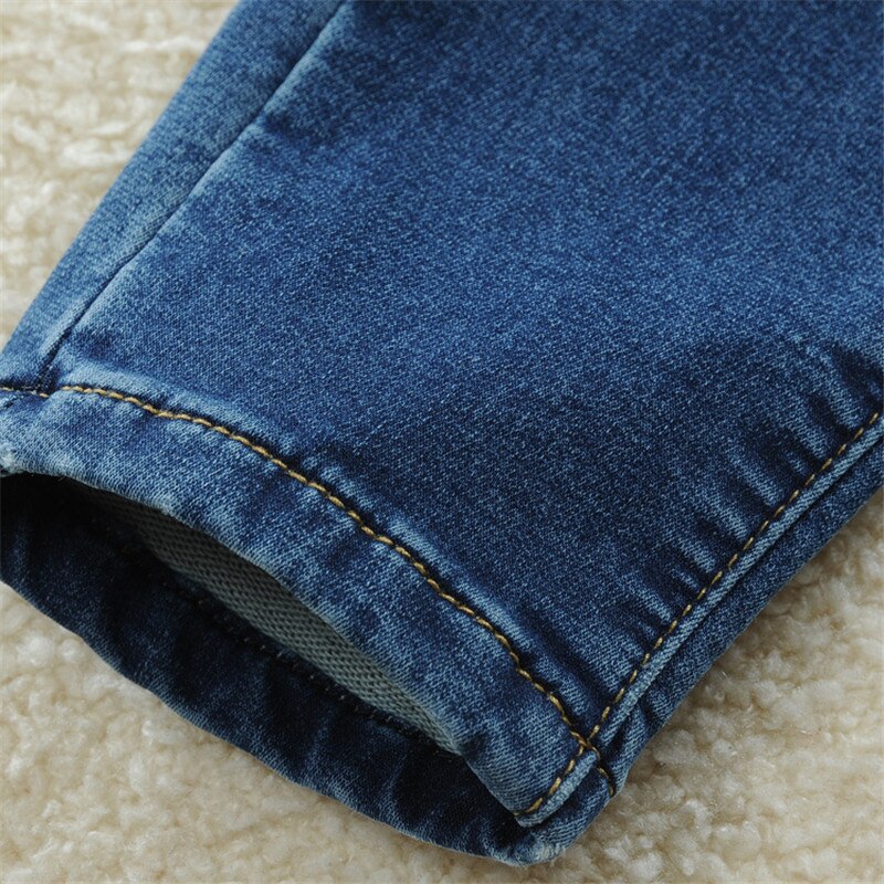 Pantalones vaqueros informales de algodón para niños, pantalón vaquero elástico para Primavera/otoño, 90-160 CM, Dwq927