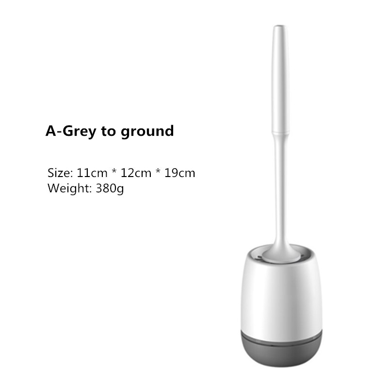 Siliconen Wc Borstel Voor Wc Accessoires Lensbare Toiletborstel Muur Gemonteerde Cleaning Tools Home Badkamer Accessoires Sets: A-Grey to ground