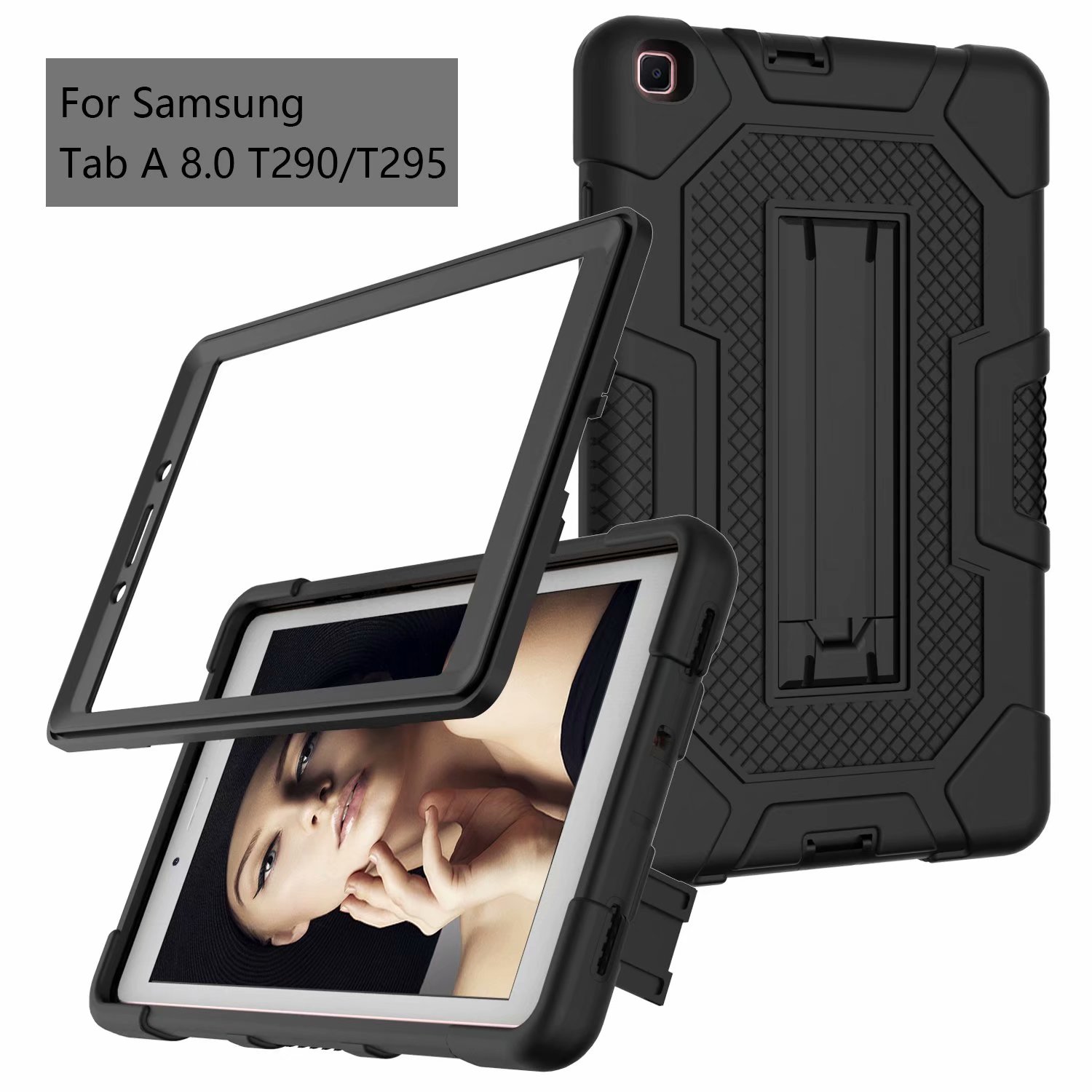 For Samsung Galaxy Tab A 8.0 SM-T295 T290 T297 Multiple Protection Heavy Case With Stand Contrast Color Tablet Cover