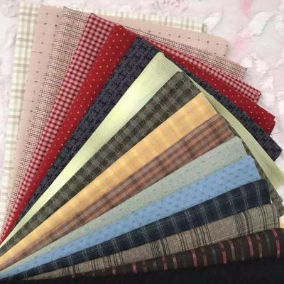 23 x 33cm 11- delt polykromatisk hi billigste japanske første fargevaskede stoffet søm dol gjør-det-selv-stoff rutet bomullsdukke: Vivi 030