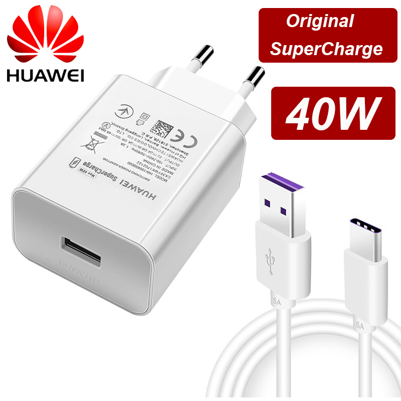 Originele Huawei Fast Charger 40W Supercharge Type C Kabel Voor Huawei P30 P40 P10 P20 Pro Lite Mate 9 10 Pro Mate 20 V20