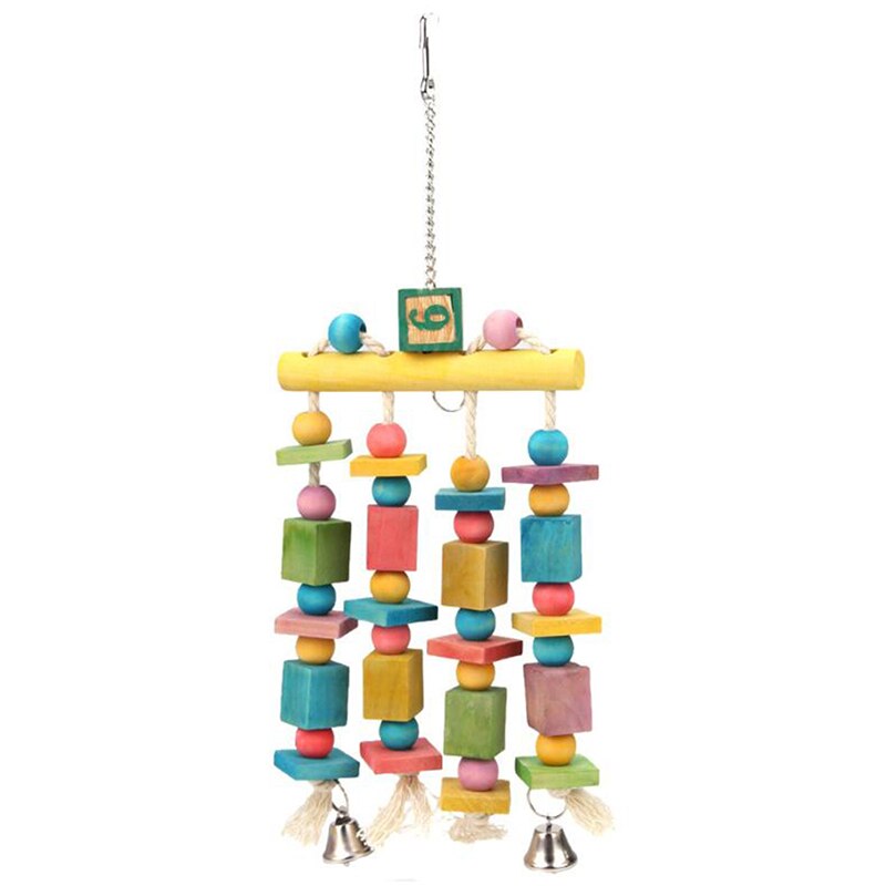 Papegaai Speelgoed Ara Opknoping Acryl Met Bells Beten Kauwen Op Kooien Kaketoe Stand Rack Swing Vogel Huisdier Product Speelgoed