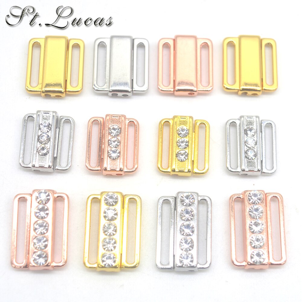 2 stks/partij zilver goud Rechthoek Tape Sluiting Haak &amp; Sluiting Strass beha gesp Taille Extenders Naaien Kleding Beha Clip haak