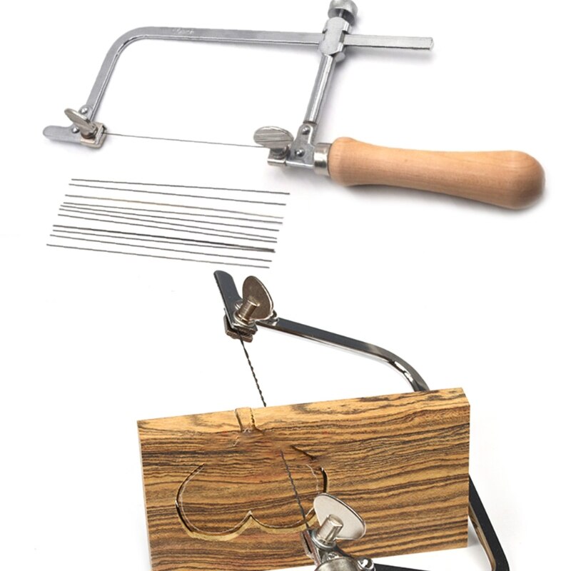 Coping Saw Frame Deluxe Coping Frame Replacement Blades Wooden Handle of Jewelry Saw Frame Hand Tools
