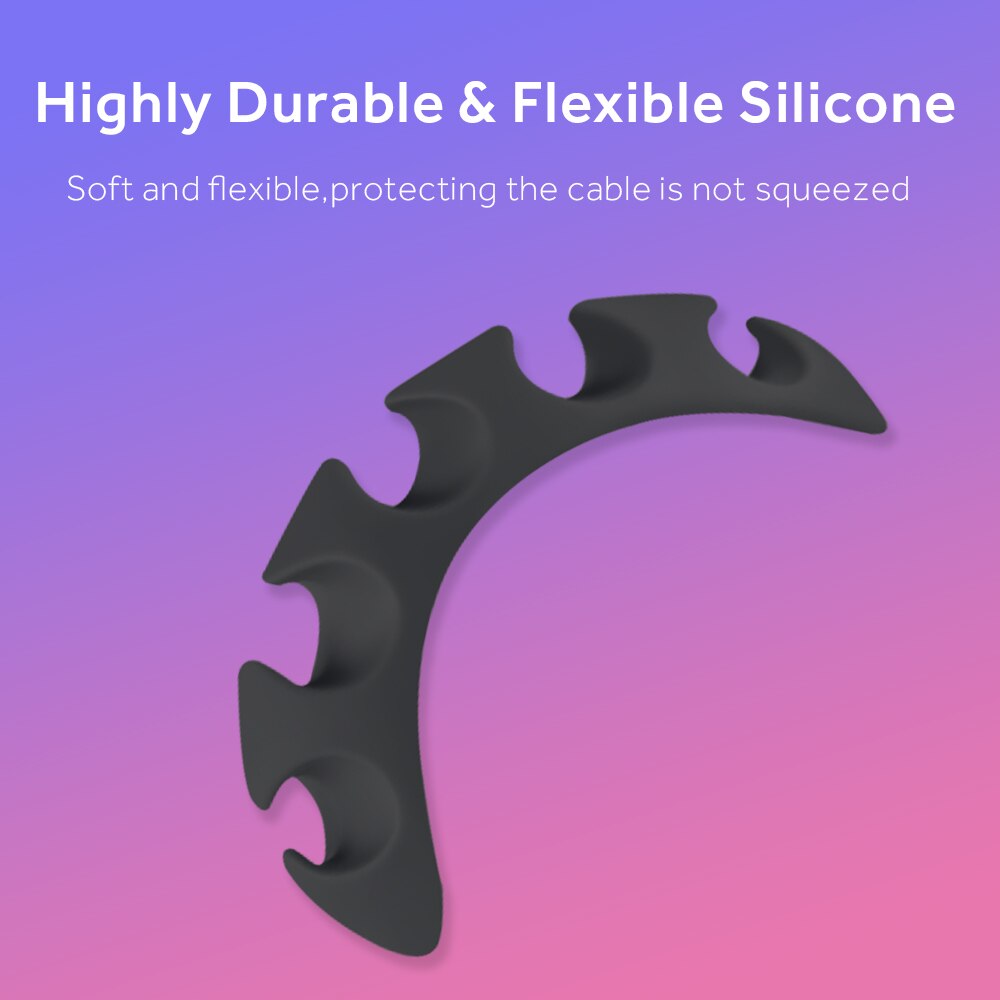 Round Cable Holder Protector Management Device Organizer Finishing Desktop Plug Silicone Wire Retention Clips