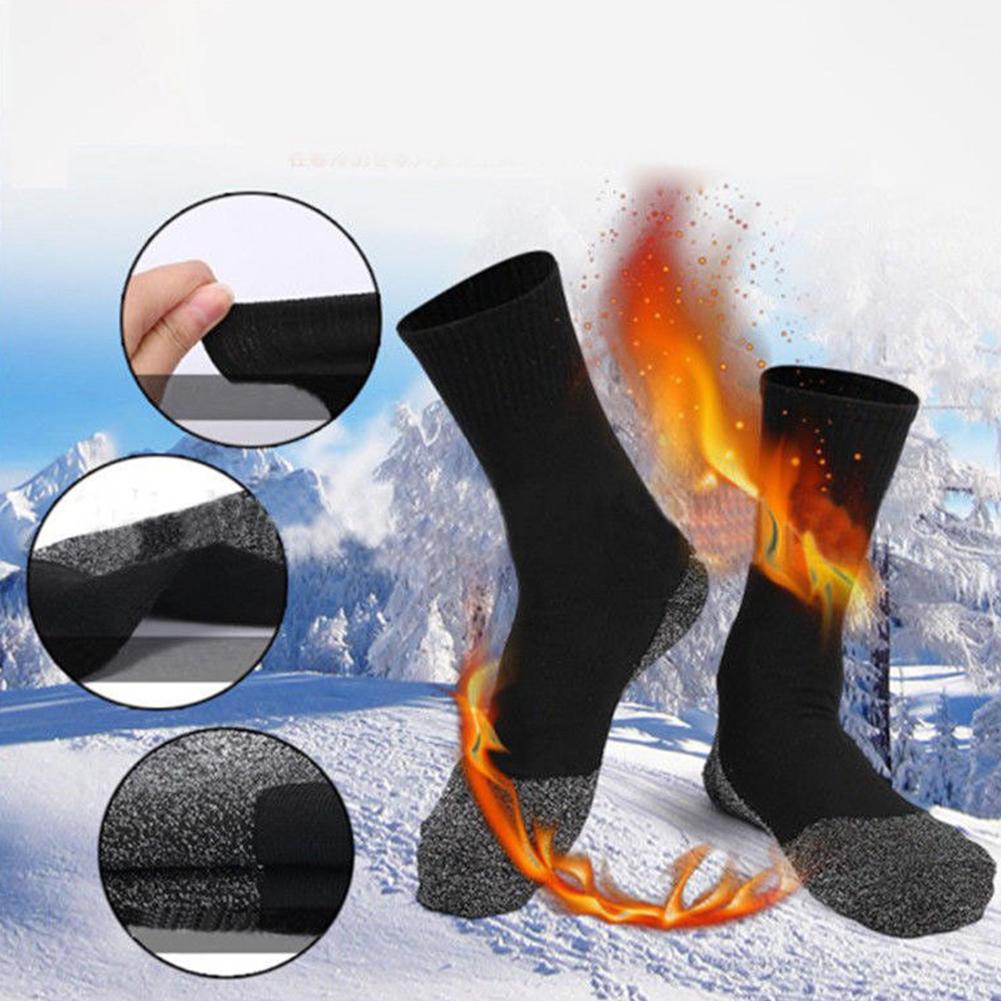 1 Paar Warme Sokken Gealuminiseerd Vezels Voeten Warm En Droog Unisex Warmte Vloer Isolatie Laarzen Slapen Sokken Zwart Fluwelen Seamle