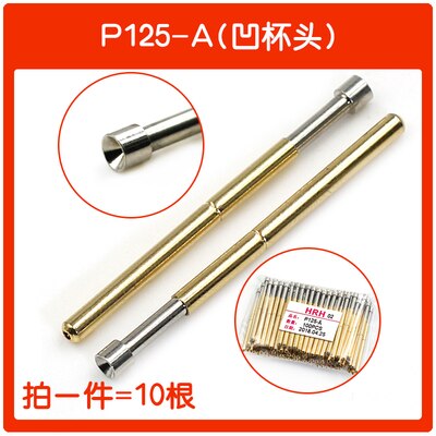 Test Probe Retractable P125-B Spring Top Needle PCB Sleeve Round Claw Tip Flat Concave Cup Copper: type1