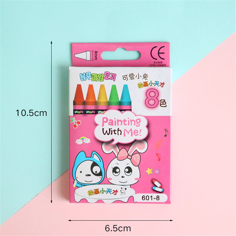 8/12/24 colores no tóxicos cera crayones Graffiti pluma para dibujo de chico plumas en colores Pastel Resaltadores suministros de arte de navidad: 8 colors pink