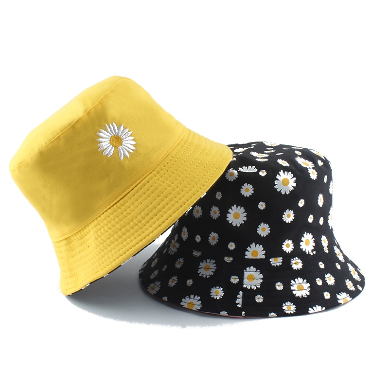 Zomer Bloem Emmer Hoeden Vrouwen Mode Katoen Strand Zon Hoeden Omkeerbaar Bob Chapeau Femme Bloemen Panama Hoed Visser Hoed