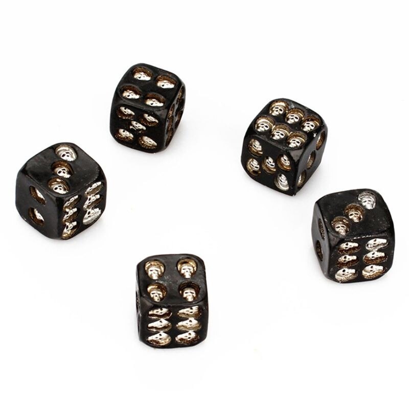 5 pz/set 18mm cranio ossa dadi 6 lati resina scheletro dadi Pub partito gioco da tavolo: Argento