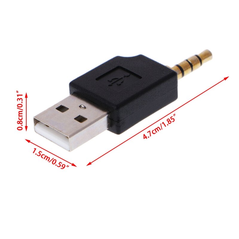 neue 3,5mm auf USB 2,0 Männlichen Aux Hilfs Adapter Für Apple iPod Shuffle 1st 2nd MP3