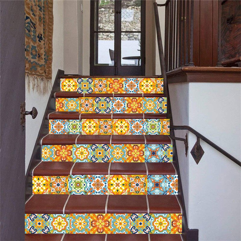 6pcs/set Modern Floor Stairs Sticker Decoration Sticker Wall Stickers Self-adhesive: LT040