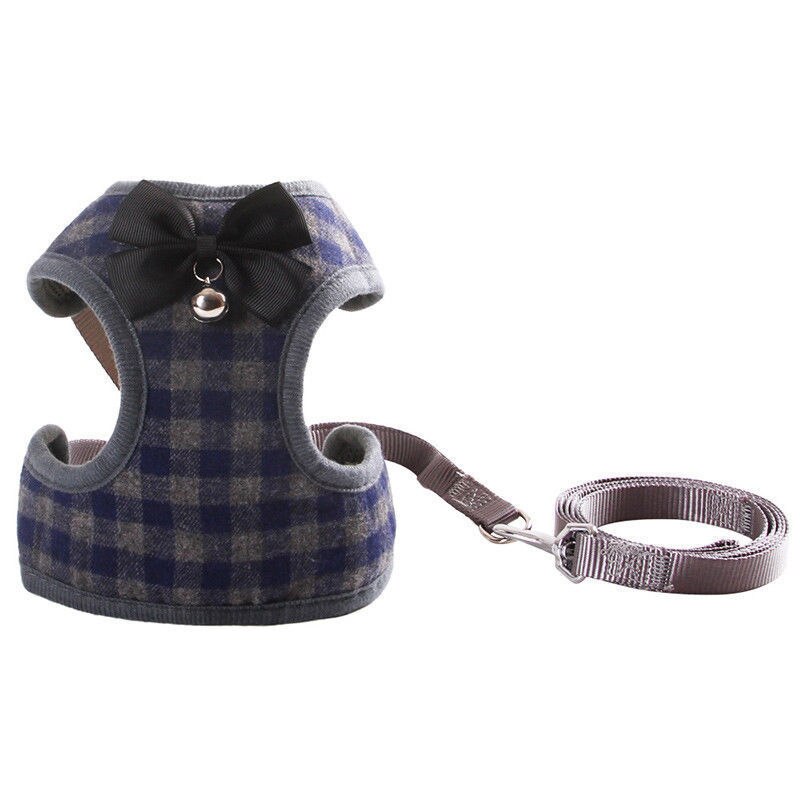 Kleiner Hund Gurt und Leine Set Pet Katze Weste Harness Mit Bowknot Mesh Gepolsterte Für Kleine Welpen Hunde Liefert 1PC: Blau / M