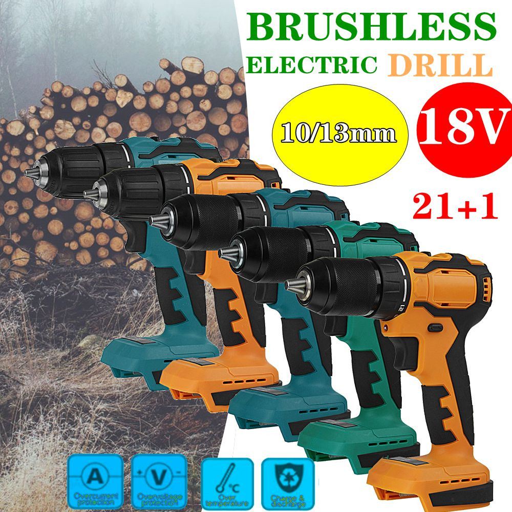 13mm 90NM 2 Speed Cordless Brushless Electric Drill Rechargeable Screwdriver Wireless Power Driver Tools for Makita Battery