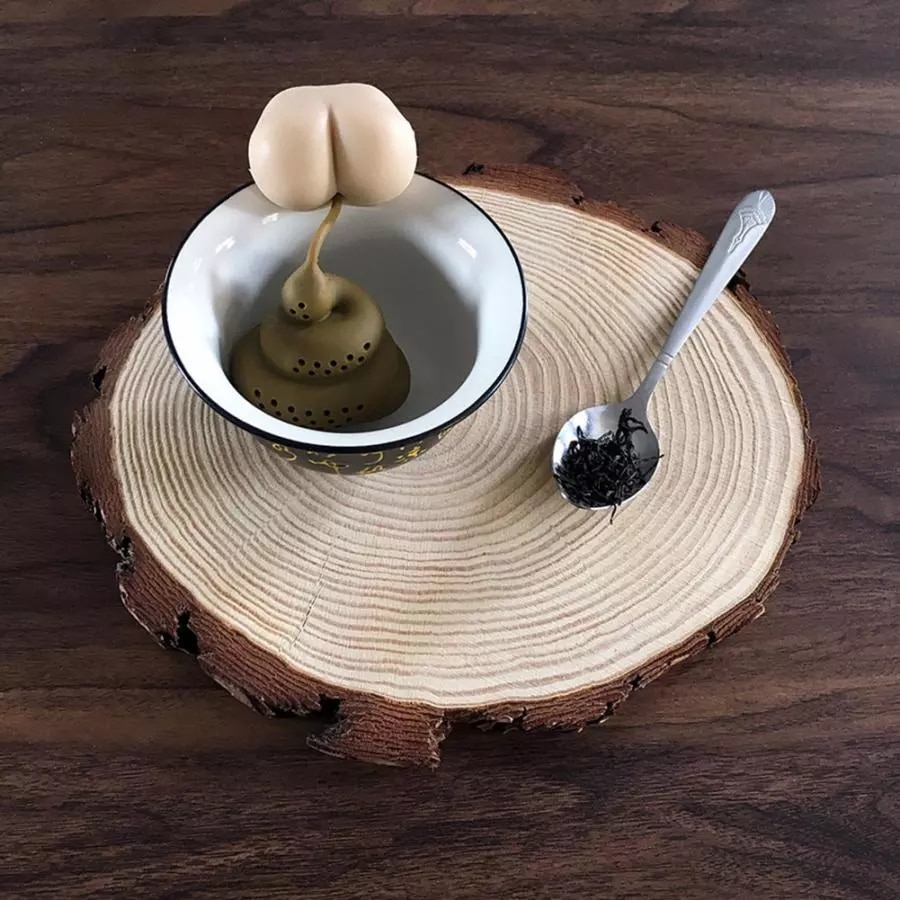 Poo form silikon te tillbehör set halloween ciga bajs intressant kaffefilter diffusor örtte tepåse återanvändbar a