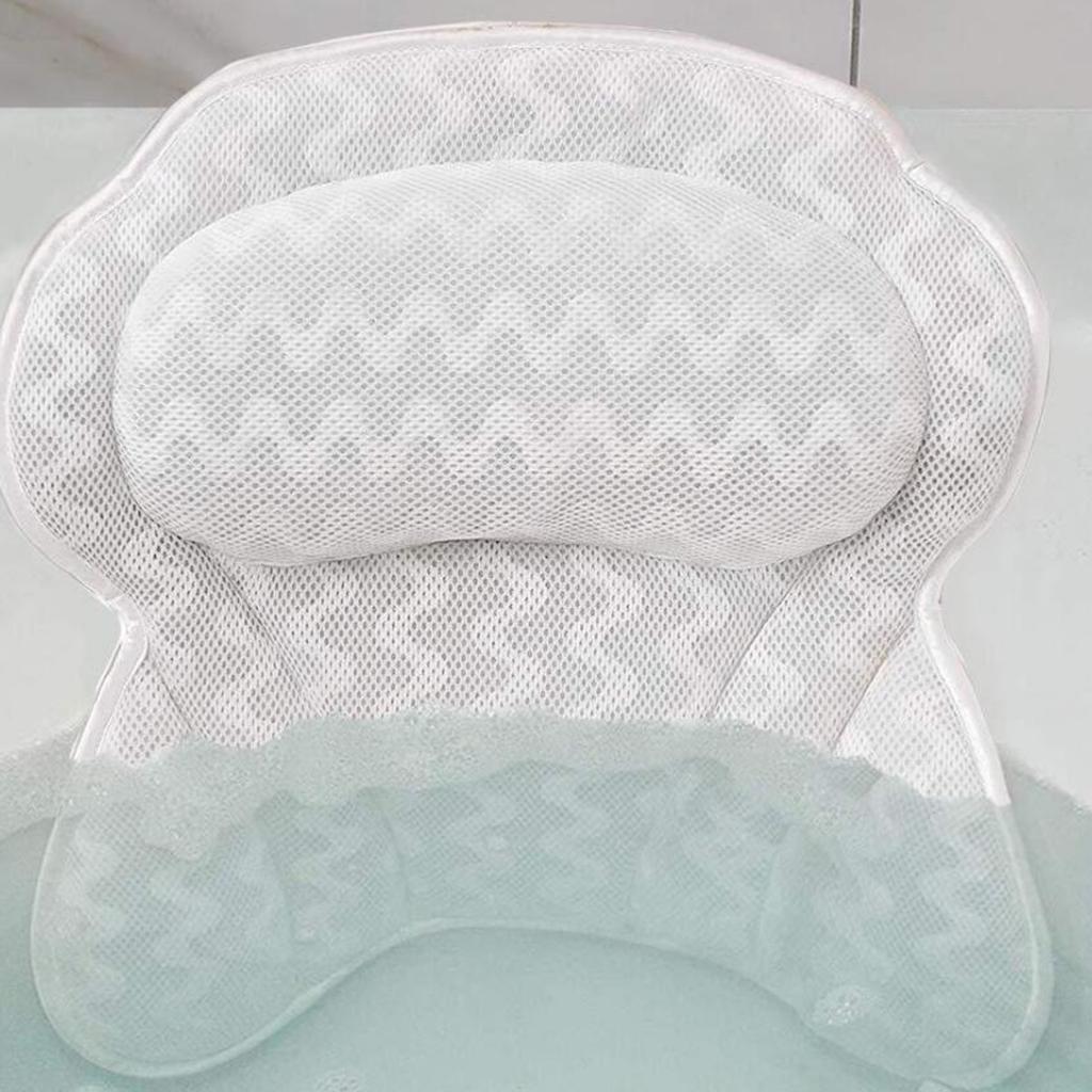 Relaxing Soft Bath Pillow Spa Head Neck Shoulder Rest Cushion Back Support Pad Spa Pillow Massage Pillow Headrest Suction Cup
