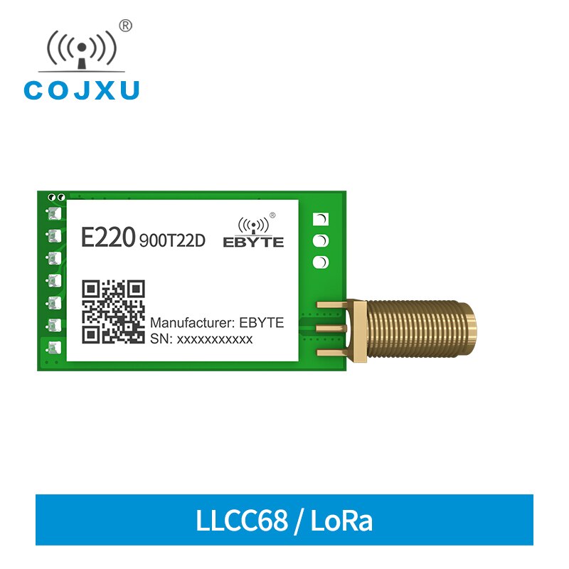 2pcs COJXU LLCC68 LoRa Module 868MHz /915MHz Rf Module 5km LoRa Wireless Transmitter and Receiver SMA-K Antenna E220-900T22D