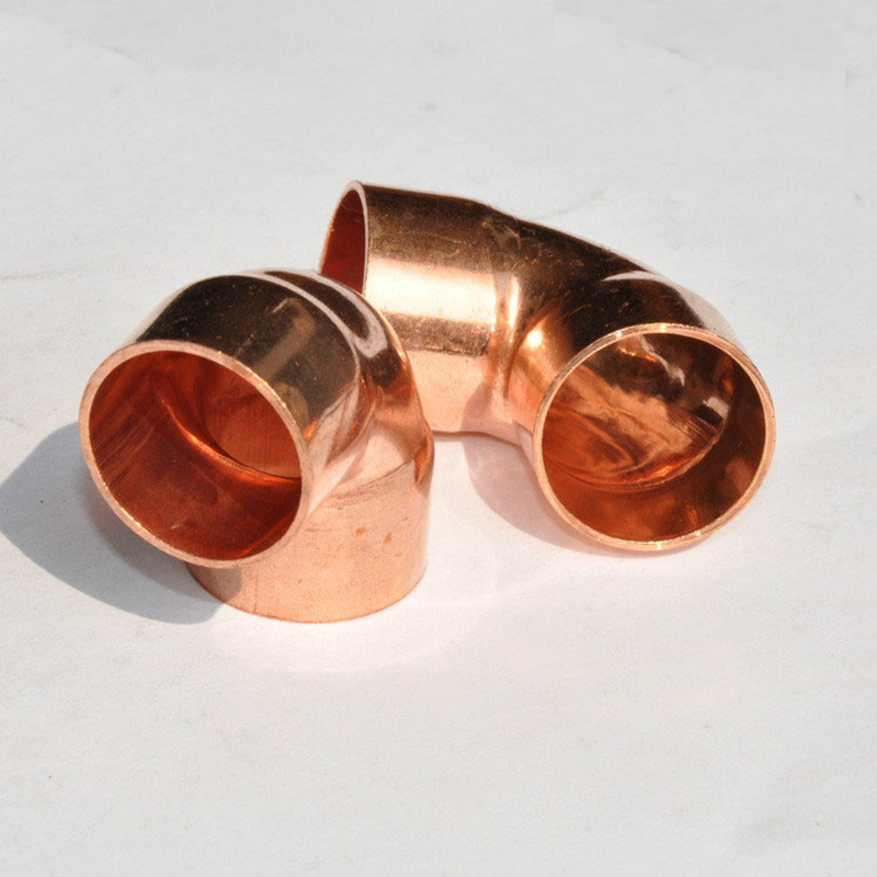 6.35mm-28.6mm 90 Degree Red Copper Elbow For Copper Pipe Welding Connection
