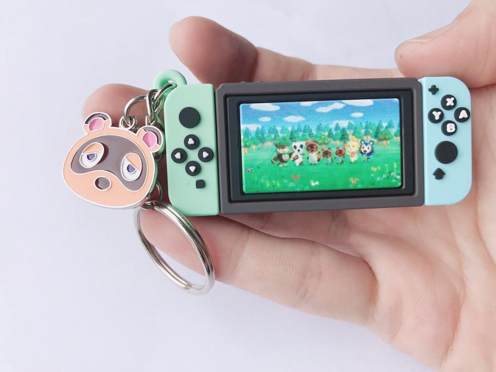 スイッチゲーム機キーホルダーどうぶつの森キーチェーンファッションジュエリーアクセサリーかわいい形ペンダントキーホルダー: 4