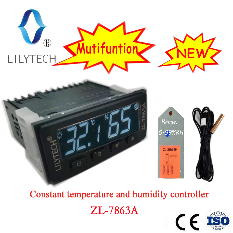 LILYTECH, ZL-7863A, Constant temperature humidity controller, Day night simulation, Greenhouse Reptile Room controller: With ZL-SHr05P