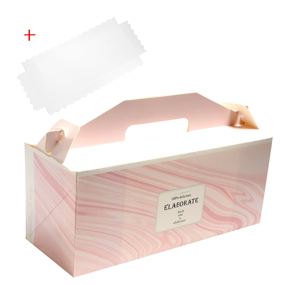 Cake Roll Gebak Box Container Draagbare Handgemaakte Muffin Cake Zichtbaar Verpakking Dozen Met Bodem Bakken Levering Party Favor: B / 10PCS