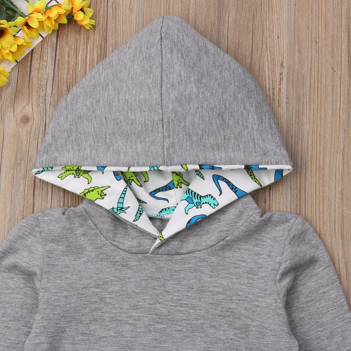 Barboteuse d'automne pour bébés filles 0-24M | Tout , pour bébés garçons et filles, imprimé dinosaure, capuche, manches longues, gris, vêtements chauds,