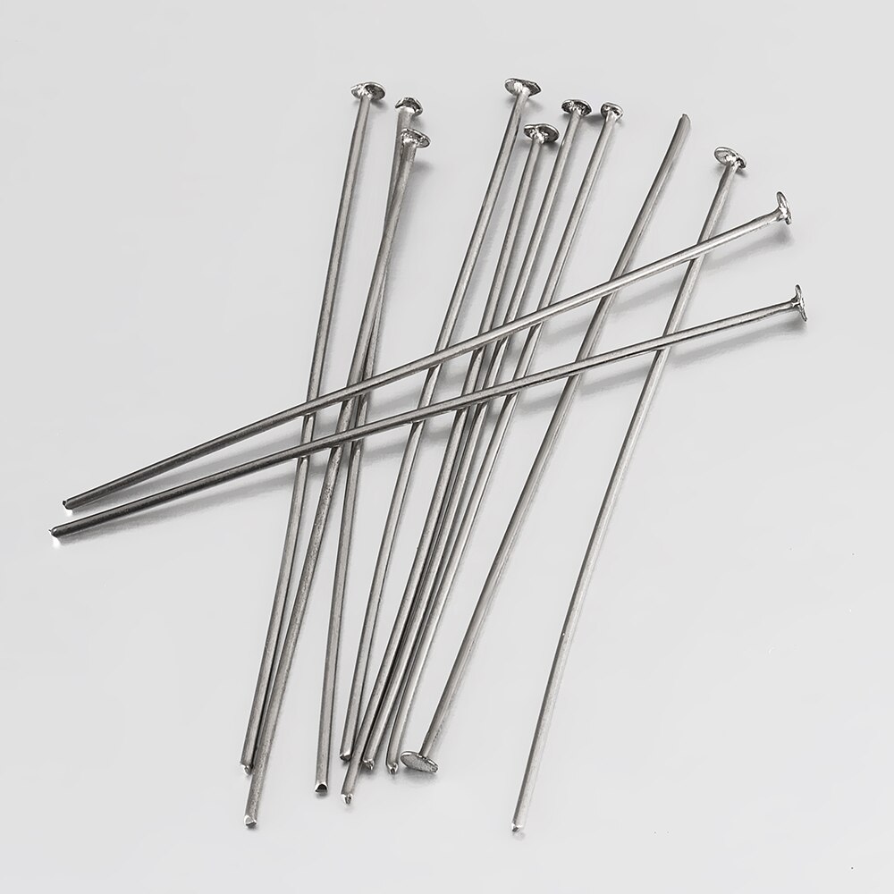 50pcs 20-50mm Stainless Steel T Shape Flat Head Pins for DIY Jewelry Making Head Pins Needlework Findings Pin Dia 0.7mm