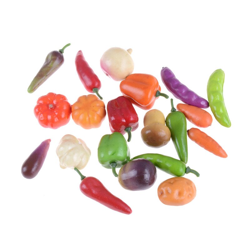 Eetkamer Fruit Groenten Bamboe Mand Voedsel Poppen Miniatuur Voedsel Speelgoed Kok Huis Miniatuur Accessoires: 10PCS vegetables