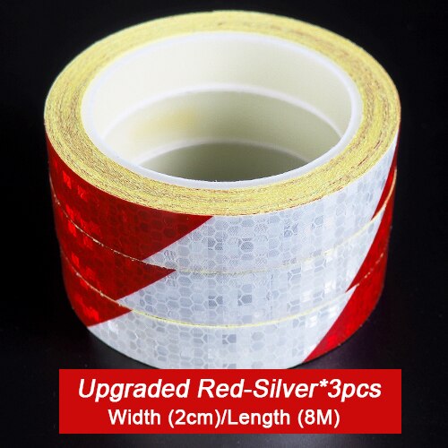 VICTGOAL Bike Stickers Decals Reflective Stickers Strip Bicycle Reflective Tape Sticker Bicycle Wheel Bike Bicycle Accessories: RedSilver 2cm 3pcs