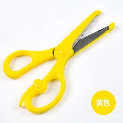 Child student baby safety scissors elastic scissors labor-saving manual safety shears metal scissors anti-clip hand scissors: NO4