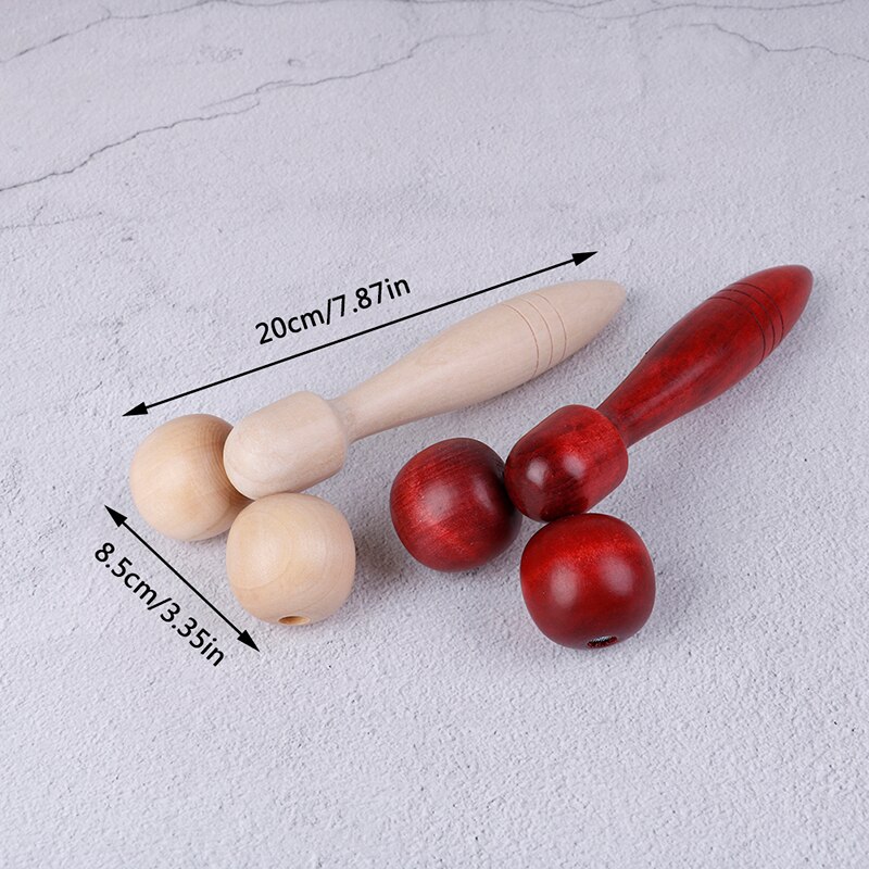 Rodillo de madera para estiramiento facial, masajeador relajante para cuello y barbilla, herramientas de adelgazamiento, Color madera primario