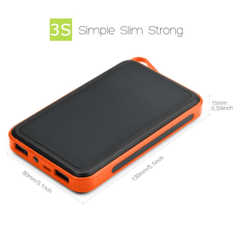 ALLPOWERS 15000mAh Solar Power Bank Portable Power Charger External Battery for iPhone 11 Samsung Huawei Mate 30 Xiaomi etc.