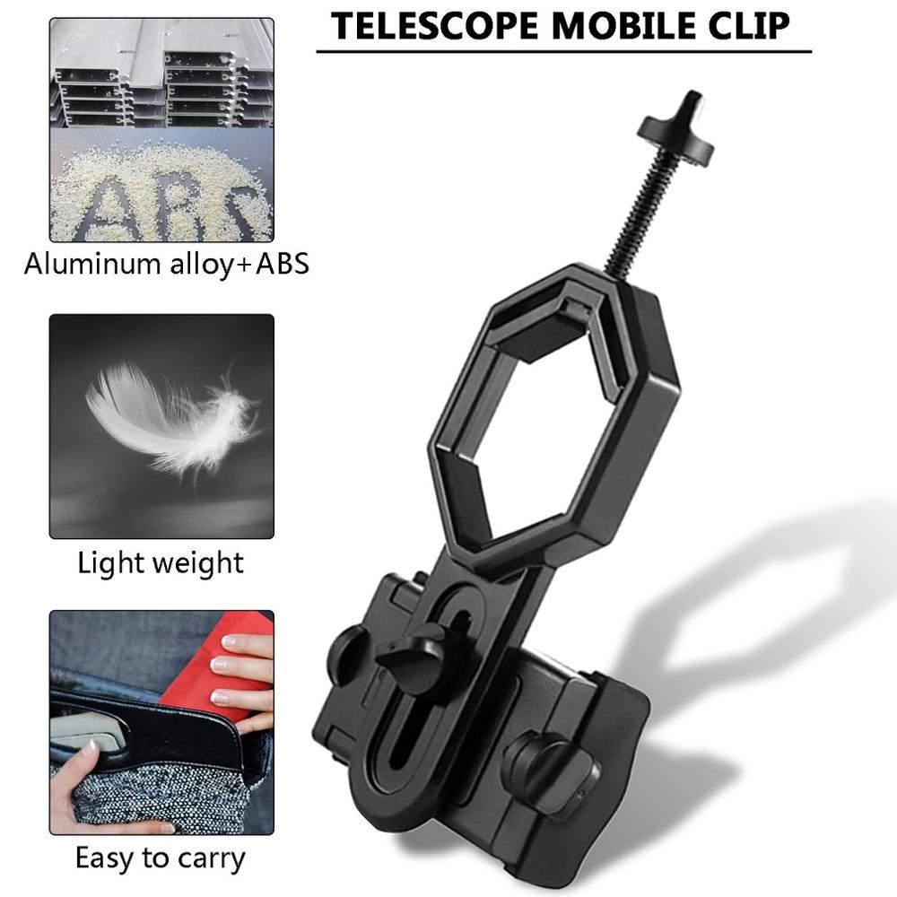 Draagbare CM-4 Microscoop Adapter Clip Verrekijker Monoculaire Spotting Scopes Universele Mobiele Telefoon Camera Adapter Houder Zwart