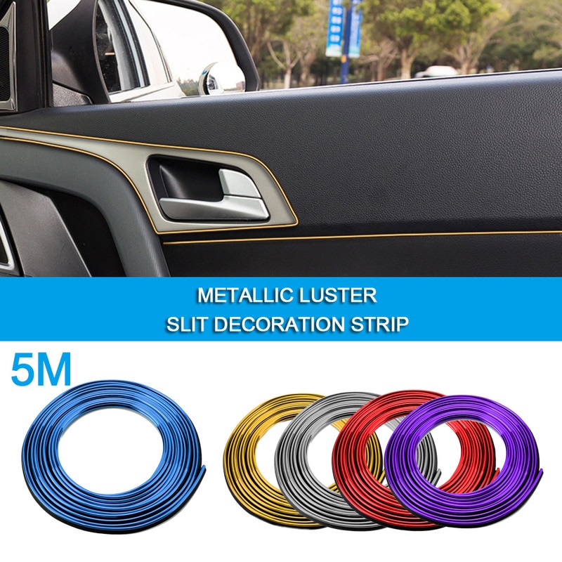 Universal 5m bil styling interiör dekorationsremsor gjutning trim instrumentpanel dörr kantskydd tillbehör auto exteriör delar