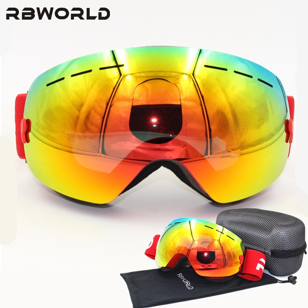 Skibril Dubbele Lens UV400 Anti-Fog Volwassen Snowboard Skiën Bril Vrouwen Mannen Sneeuw Eyewear Met Doos