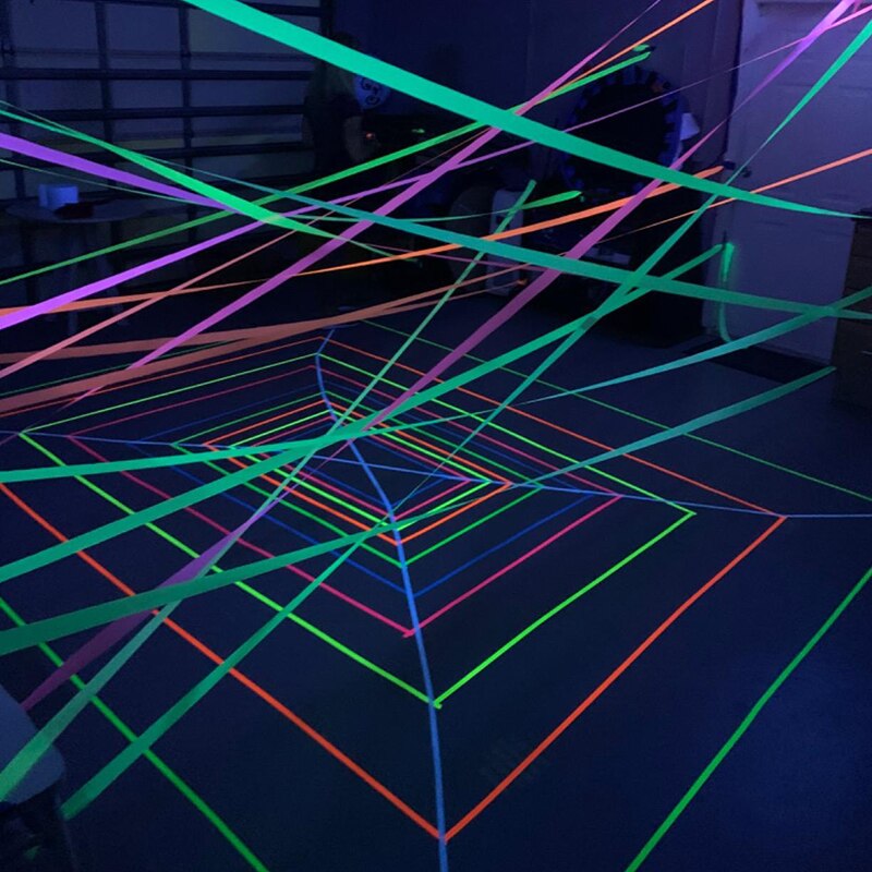 4 Rolls Fluorescent Crepe Paper Garland Streamer Luminous Neon Party Supplies Black Light Birthday Party Decor Kids