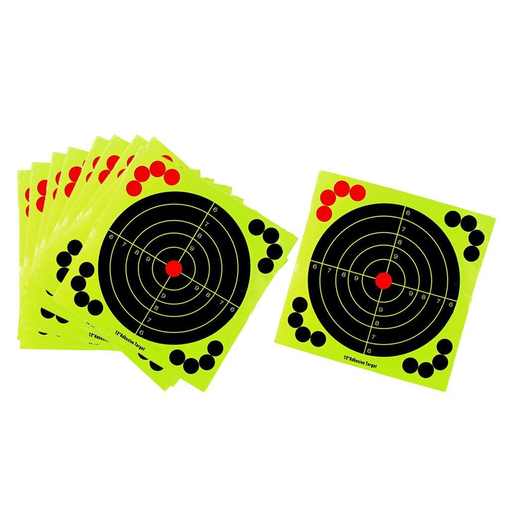 10 Packs 12inch Shooting Targets Splash Target Sticker Splatter Fluorescent