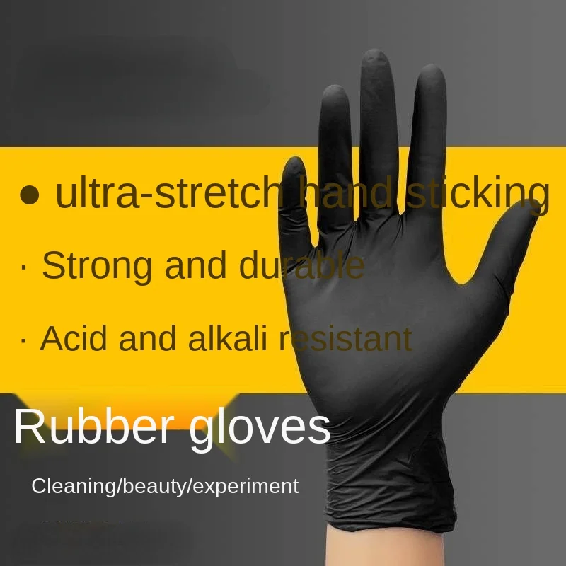 20 PCS Disposable Gloves Thickened Latex Black Composite Nitrile Labor Protection Cleaning Protection