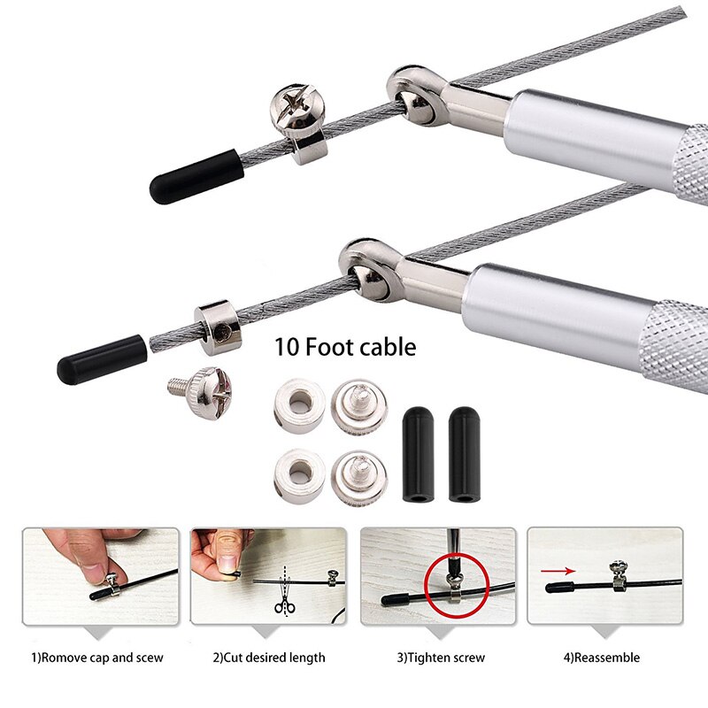 3M Adjustable Jump Rope Crossfit Speed Weight Skip Rope Fitness Aluminium Training Stainless Steel Wire Home Gym