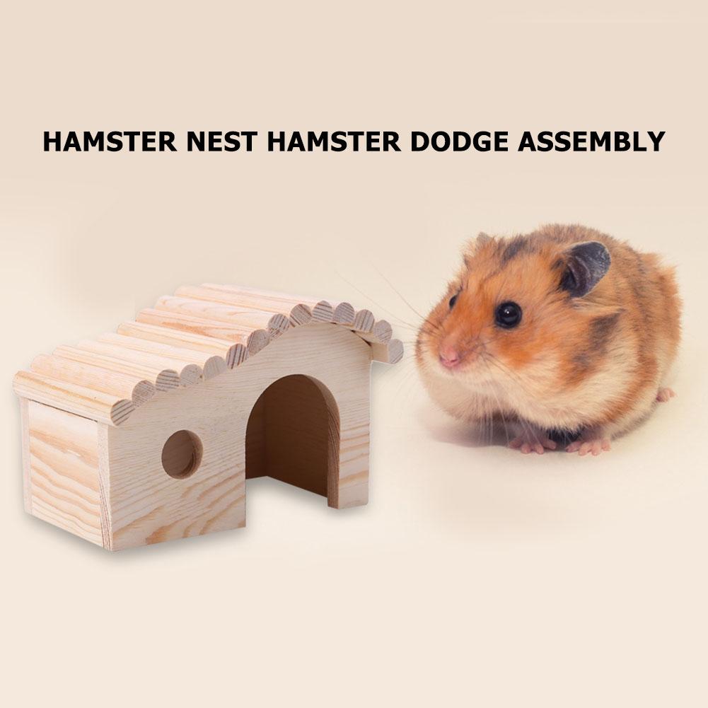 Wooden Hamster house Nest House Odorless Non Toxic Wooden Hut And Castle Small Animal Playground Chew Toy Cage for hamster