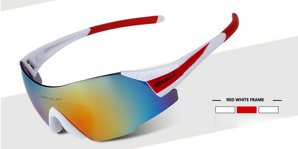 UV400 Himmel Radfahren Gläser draussen Sport MTB Fahrrad Brille Motorrad Sonnenbrille Sport Brillen Rahmenlose Brille Fahrrad Brille: rot Weiß FRAM