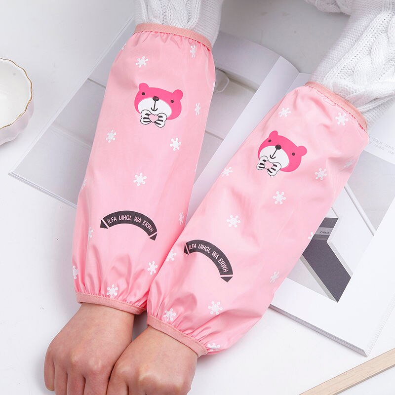 Oversleeve-manguitos impermeables para adultos, accesorios de limpieza de cocina, A prueba de aceite, para el hogar: Rosa