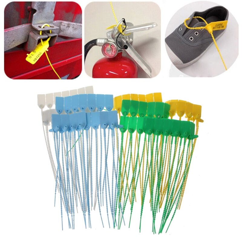 100PCS Disposable Cable Ties Pull-Tite Security Seals Self Lock Pull Tight Seals