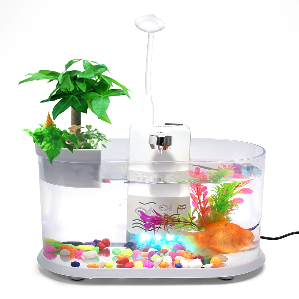 Multifunction Mini Fish Tank Led Desktop Aquarium Fish Tank Ecological Circulation Plastic Small Fish Tank
