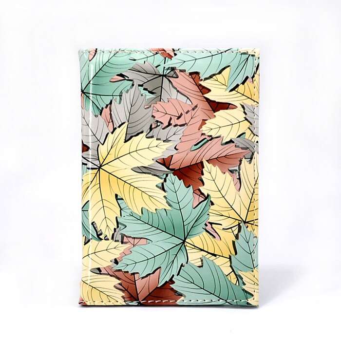 Söt lönnlöv kvinnor passfodral resor pu läderfodral för pass reseplånbok pasportskydd passportfodralhållare: Färg 5