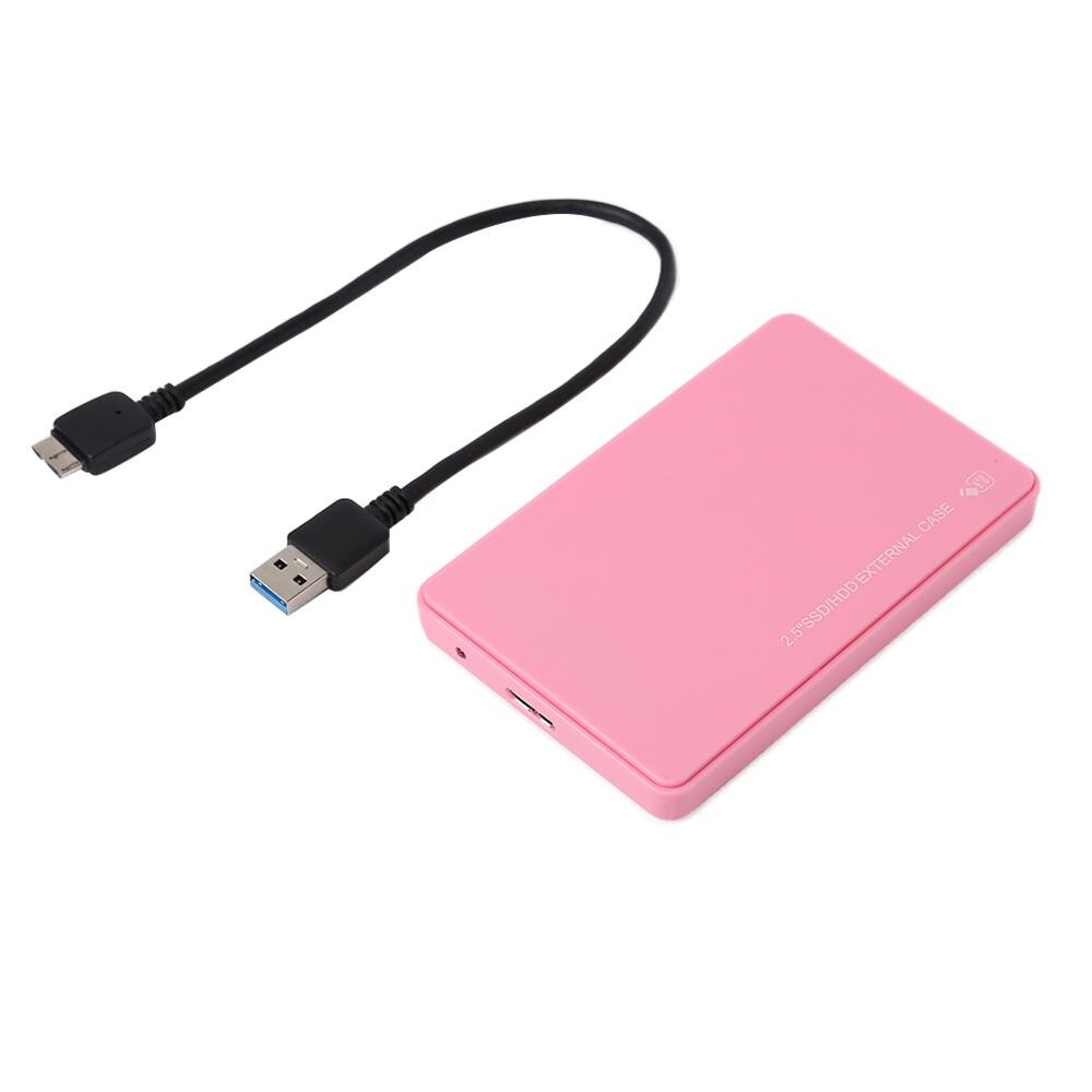2.5 Inch USB3.0 Naar Sata Ssd Hdd Case Harde Schijf Behuizing Externe 5 Gbps Hdd Disk Box Ondersteuning 2Tb voor Windows Mac Os: USB 3.0 Pink